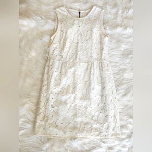 XS white floral lace summer dress